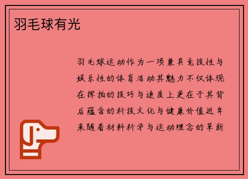 羽毛球有光